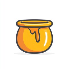 Honey pot, golden, sweet, dripping, food illustration, white background, recipe use