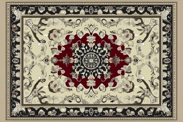 Magnificent Ornate Rug Design: Intricate Patterns and Rich Colors