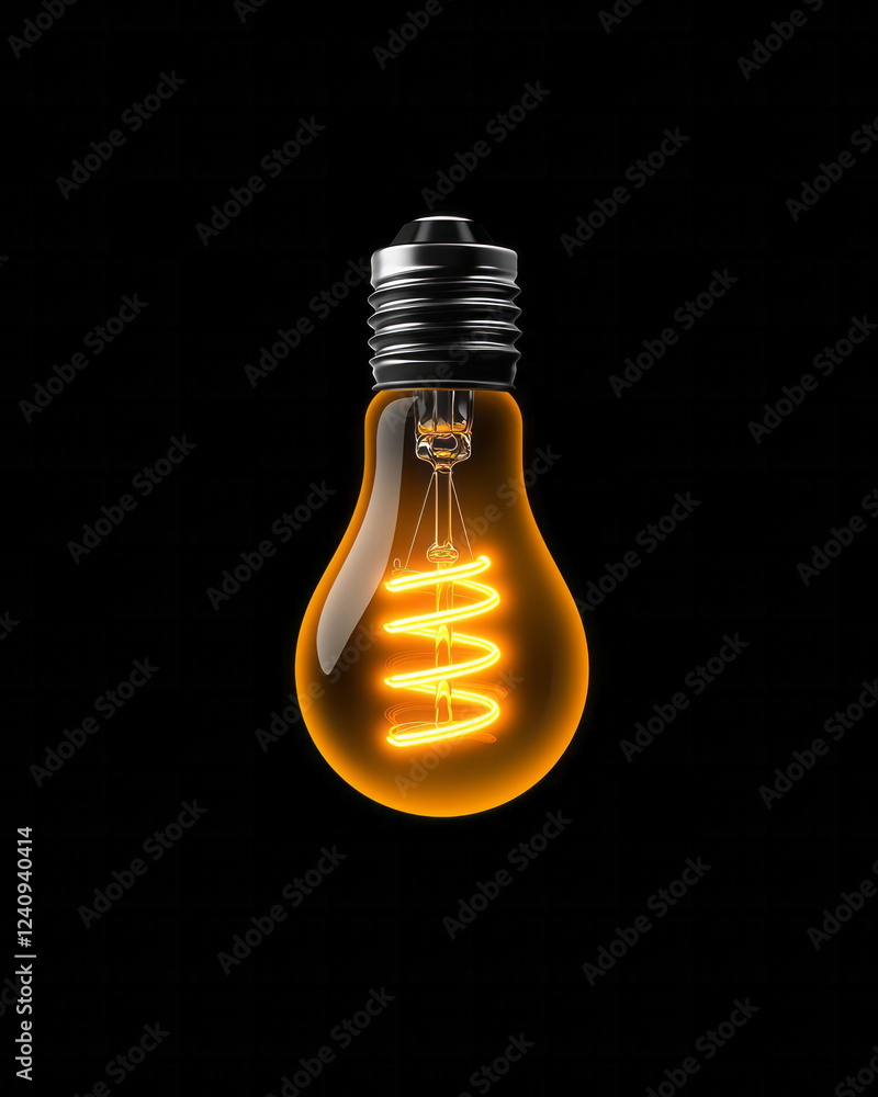 Aufkleber a minimalist macro photograph of a glowing filament bulb, focusing on the contrast between the brigh