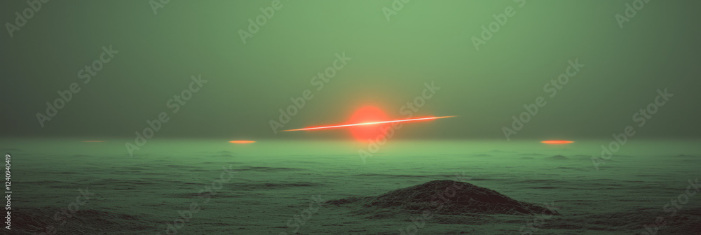 Aufkleber a moody night scene where laser beams slice through a foggy atmosphere, emphasizing the dramatic int