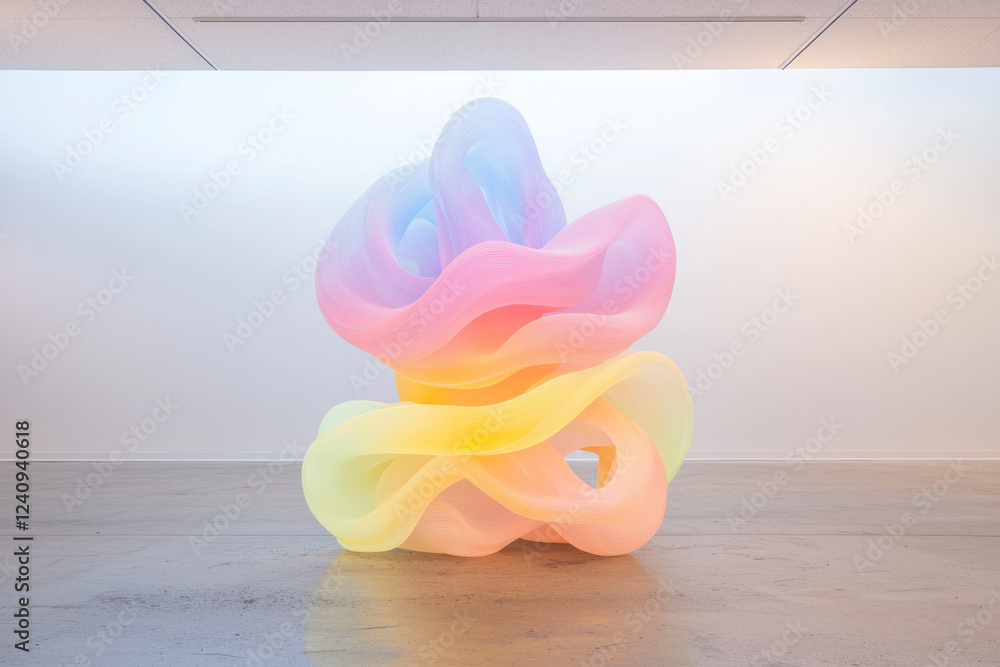 Aufkleber a creative still life with neon wires and glowing tubes arranged in a sculptural form, emphasizing v