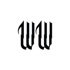 WW monogram logo design letter text name symbol monochrome logotype alphabet character simple logo