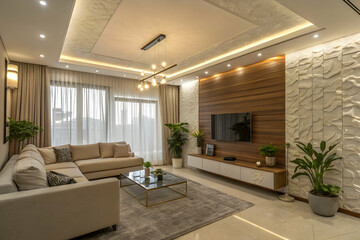 Living room interior in Scandinavian style