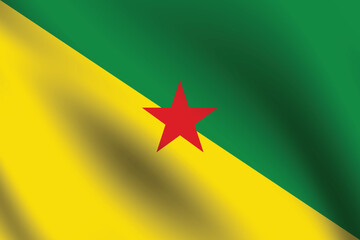 French Guiana flag official colors and proportion digital vector illustration. Pleated flag.