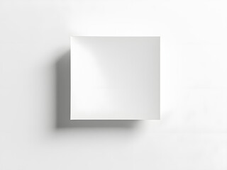 Minimalist White Square Box with Subtle Shadow on a Clean Background
