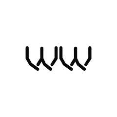 WW monogram logo design letter text name symbol monochrome logotype alphabet character simple logo