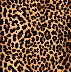 Fototapeta premium leopard, fur, fluffy background, dark real spots, leather texture, stylish design for fabric