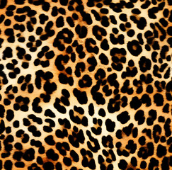 Fototapeta premium leopard texture, dark background, bright jaguar spots, skin pattern, real wild cat hair, modern design for clothing