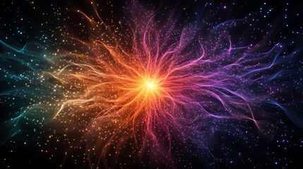 Fototapeta premium Abstract Fiber Optic Explosion in Vibrant Pastel Colors Surreal Tech Aesthetics, Pastel Sci-Fi Motion, Abstract Data Flow