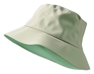 PNG Bucket hat mockup green green background headwear.