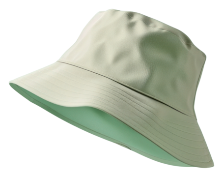 PNG Bucket hat mockup green green background headwear.