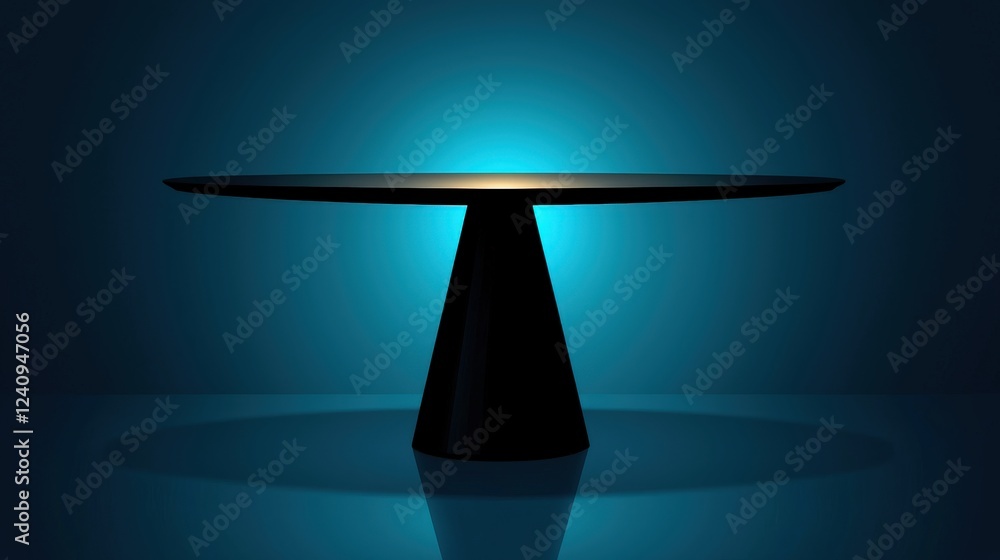 Aufkleber vector illustration of a simple silhouette table with modern design and soft glow effect