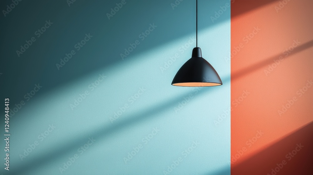 Poster minimalist vector illustration of a lamp silhouette with simple design and colorful background featu
