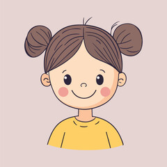 Wonderful girl smile face vector illustration 