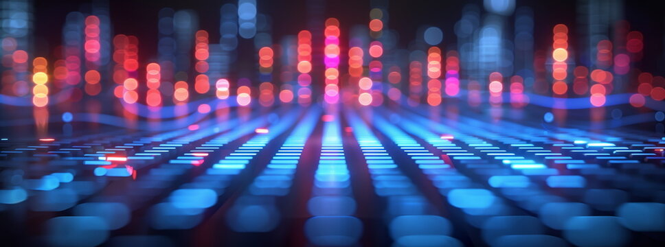 Data trends. Three dimensional surface of complex data subjects. Blue wire frame mesh on black background. Data visualization. 3D illustration, 3D rendering.