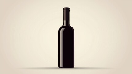 Minimalist Vector Illustration of a Bottle Silhouette on a Soft Background for Creative Design and Branding Purposes