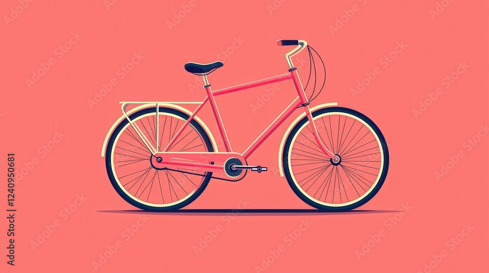 Aufkleber vector illustration of simplistic bicycle silhouette with colorful background for creative projects 