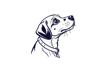 Fototapeta premium a cute dog face vector illustration on white background