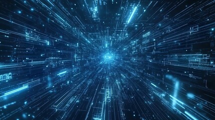 Dynamic Science and Technology Lines in Blue