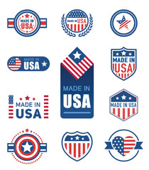 Made in USA Badges and Patriotic Labels Collection