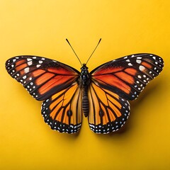 Fototapeta premium butterfly on a yellow flower