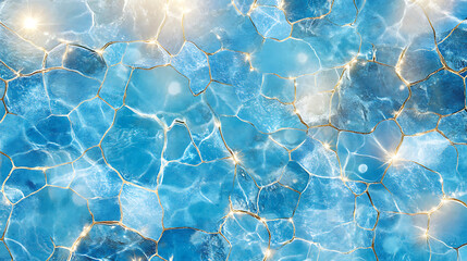 Obraz premium Dynamic water splash, bubbles, ripples, underwater light rays and tranquil ocean views