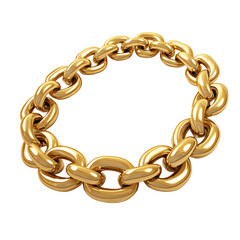 Gold chain circle, luxury jewelry, isolated background, design element isolated on transparent or white background. Generative ai