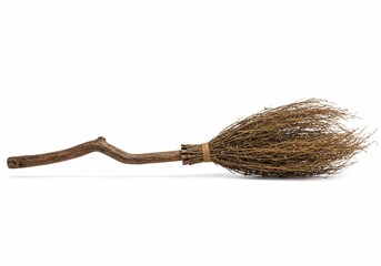 THE BROOM ISOLETED WHITH BACKGROUND