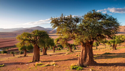 Fototapeta premium arganiers dans la vallee du souss sud du maroc