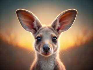 Fototapeta premium Adorable Baby Kangaroo Joey - Cute Wildlife Stock Photo