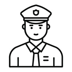 Police Officer Line Art Vector  Professional Security and Safety Illustration