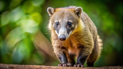 Adorable Brown-nosed Coati Portrait at the Zoo - Wildlife Stock Photo