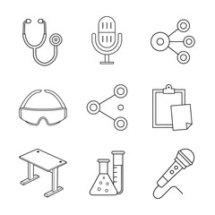 education related icon set illustration on white background 