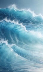 Obraz premium Calming blue watercolor effect background with gentle wave movement , atmospheric, calming