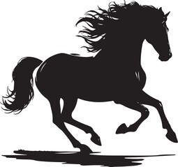 horse silhouette isolated on white