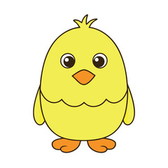 Cute Yellow Chick vector Logo Design for Kids Branding.