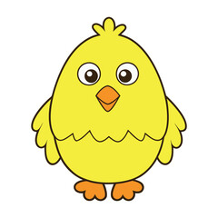 Cute Yellow Chick vector Logo Design for Kids Branding.