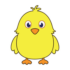 Cute Yellow Chick vector Logo Design for Kids Branding.