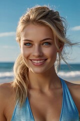 Naklejka premium woman on the beach