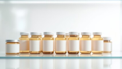 A neatly arranged row of various medicines, representing essential pharmaceutical supplies for medical needs.
