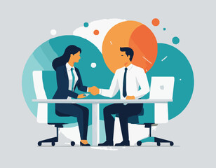 Business Collaboration and Partnership Vector Illustration