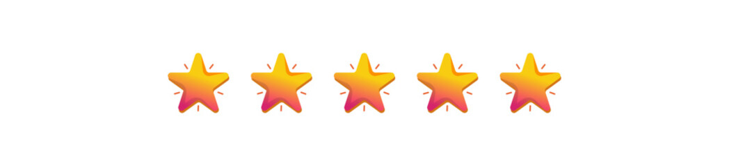 Five Star Rating, Gradient Stars, Excellent Feedback, Product Review, Top Quality, Customer