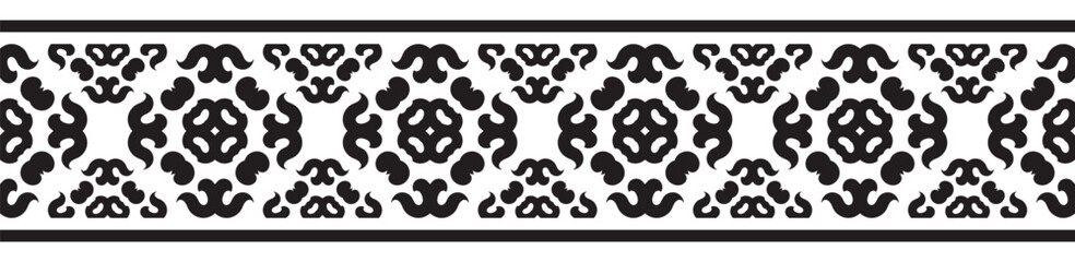 Vintage ornamental border design with ethnic pattern.
