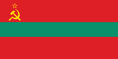 Flag of Transnistria. Flag icon. Standard color. Standard size. A rectangular flag. Computer illustration. Digital illustration. Vector illustration.
