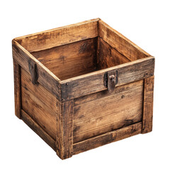 wooden box isolated on white