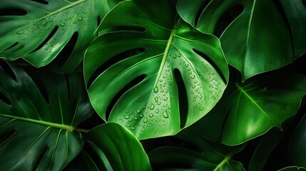 Vibrant Tropical Leaves in Close-up