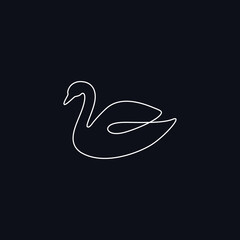 Fototapeta premium Beauty swan line minimalist logo design vector