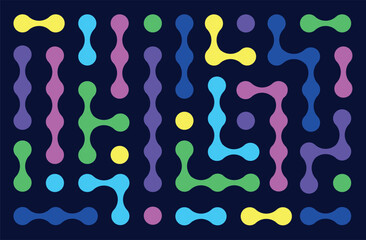 Colorful abstract circuit-like pattern, symbolizing connectivity, data flow, and futuristic technology