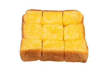 Sugar butter toast isolated on transparent background