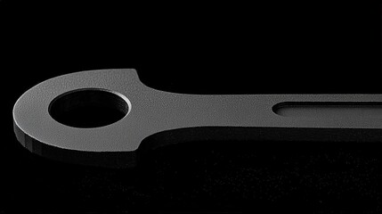 Simple Black Design of a Pry Bar on a Black Background with Textured Surface for Creative Projects and Industrial Uses